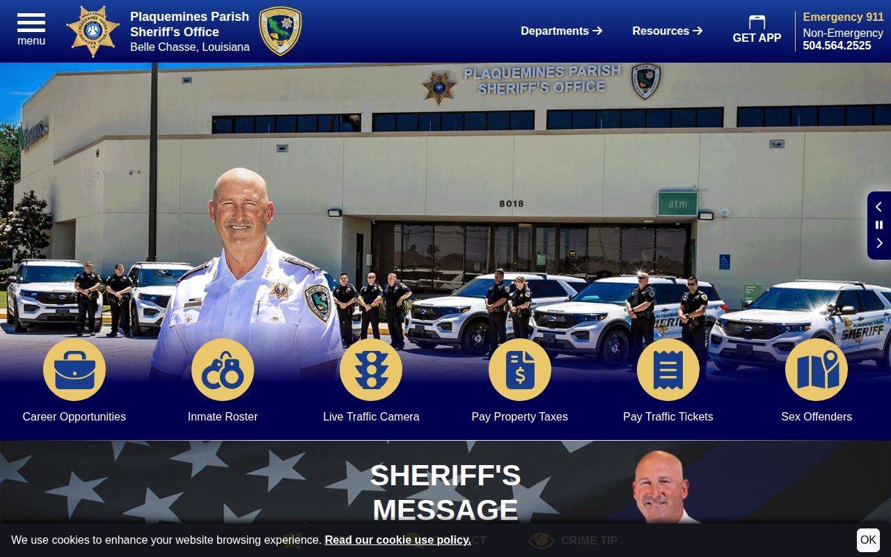 Plaquemines Parish Sheriff official recent arrest resources