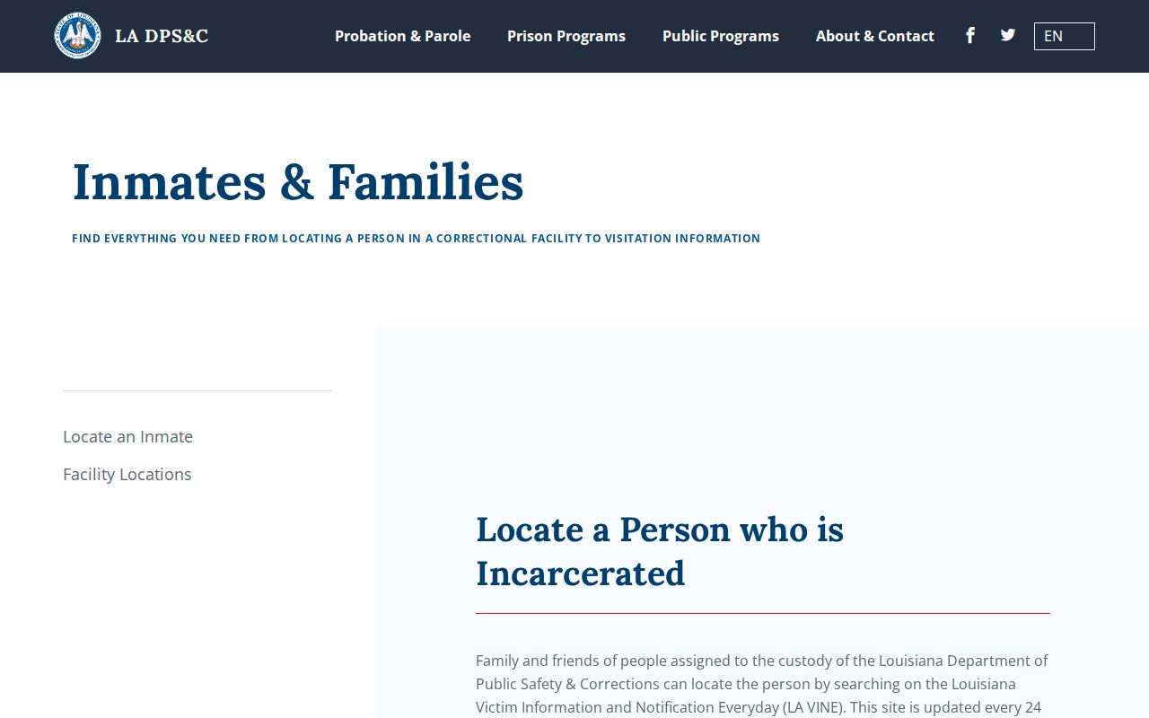 Louisiana state inmate locator for Plaquemines custody transfers